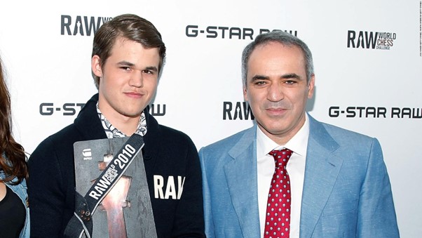 Carlsen's IQ is said to be on par with his the greatest teacher Kasparov.